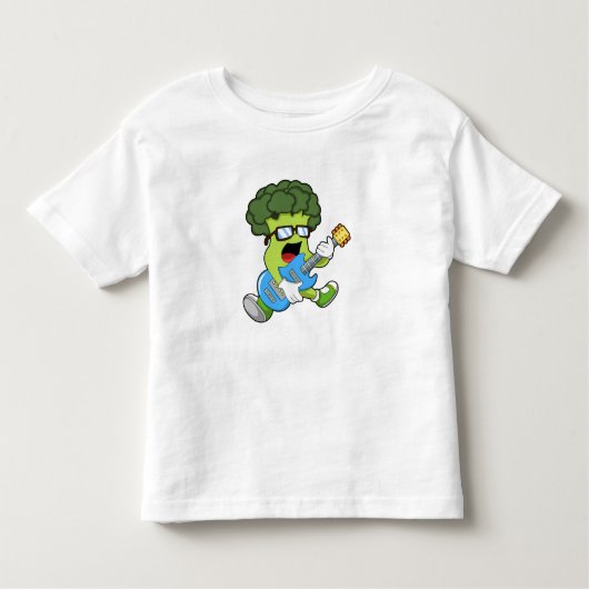 Broccoli als Musiker mit Gitarre Kleinkind T-shirt (Vorderseite)
