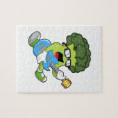 Broccoli als Musiker mit Gitarre Puzzle (Horizontal)