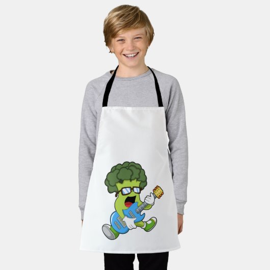 Broccoli als Musiker mit Gitarre Schürze (Getragen)