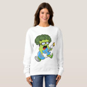 Broccoli als Musiker mit Gitarre Sweatshirt (Vorne ganz)