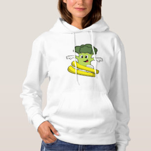 Broccoli als Skifahrer mit Ski Hoodie