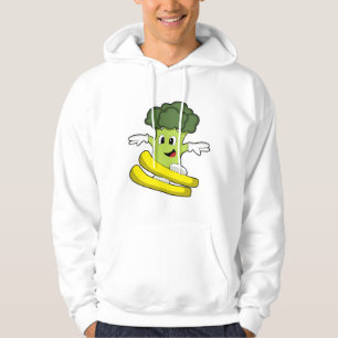 Broccoli als Skifahrer mit Ski Hoodie