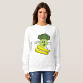Broccoli als Skifahrer mit Ski Sweatshirt (Vorne ganz)