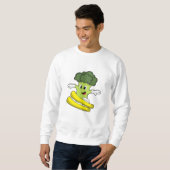 Broccoli als Skifahrer mit Ski Sweatshirt (Vorne ganz)
