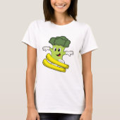 Broccoli als Skifahrer mit Ski T-Shirt (Vorderseite)