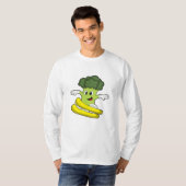 Broccoli als Skifahrer mit Ski T-Shirt (Vorne ganz)