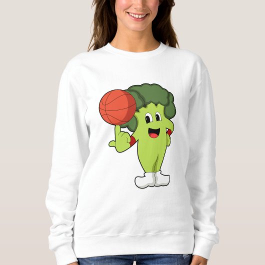 Broccoli beim Basketballsport Sweatshirt (Vorderseite)