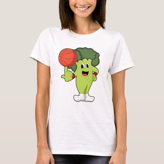 Broccoli beim Basketballsport T-Shirt (Vorderseite)