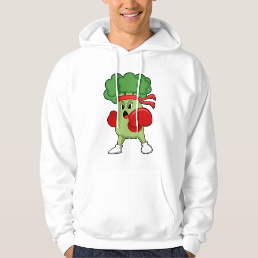 Broccoli beim Boxen mit Boxhandschuhen Hoodie (Vorderseite)