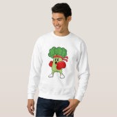 Broccoli beim Boxen mit Boxhandschuhen Sweatshirt (Vorne ganz)