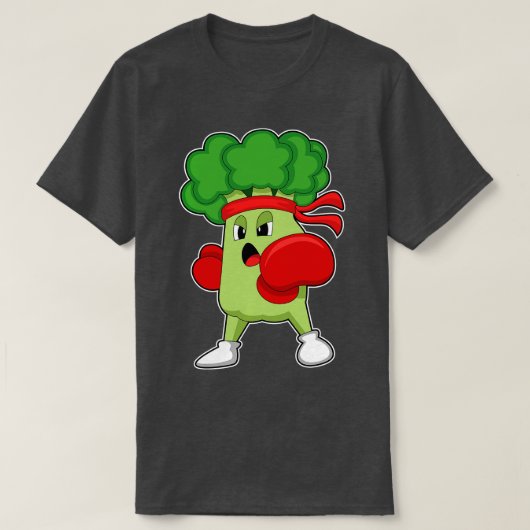 Broccoli beim Boxen mit Boxhandschuhen T-Shirt (Design vorne)