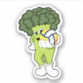 Broccoli beim Volleyball-Sport Aufkleber (Vorderseite)