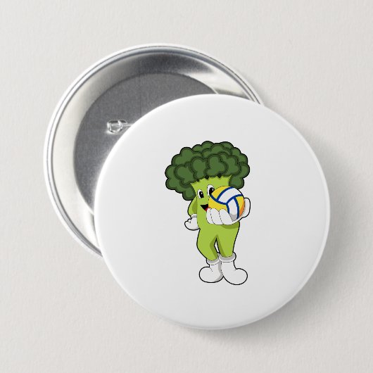 Broccoli beim Volleyball-Sport Button (Vorne & Hinten)