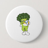 Broccoli beim Volleyball-Sport Button (Vorderseite)