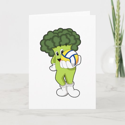 Broccoli beim Volleyball-Sport Karte (Vorderseite)
