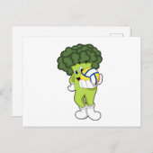 Broccoli beim Volleyball-Sport Postkarte (Vorne/Hinten)