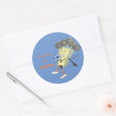 'Broccoli Bruno' Glossy Round Sticker (Umschlag)