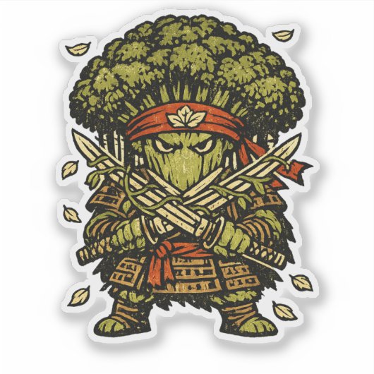 Broccoli Bushido — Protector of the Forest Aufkleber (Vorderseite)