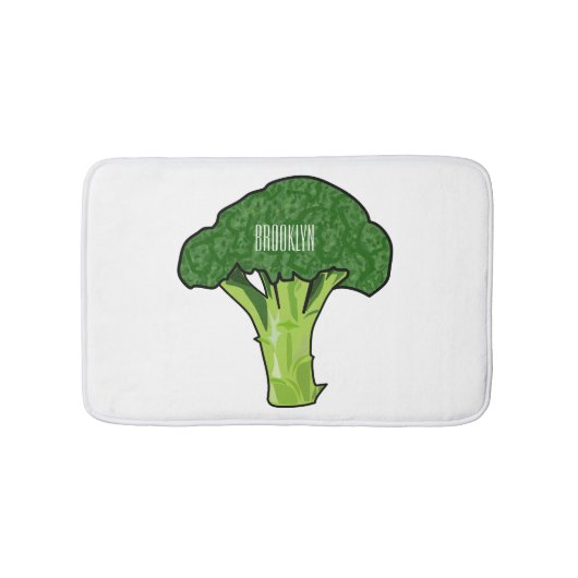 Broccoli Cartoon Illustration Badematte (Vorderseite)