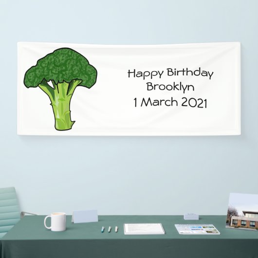 Broccoli Cartoon Illustration Banner (Messe)