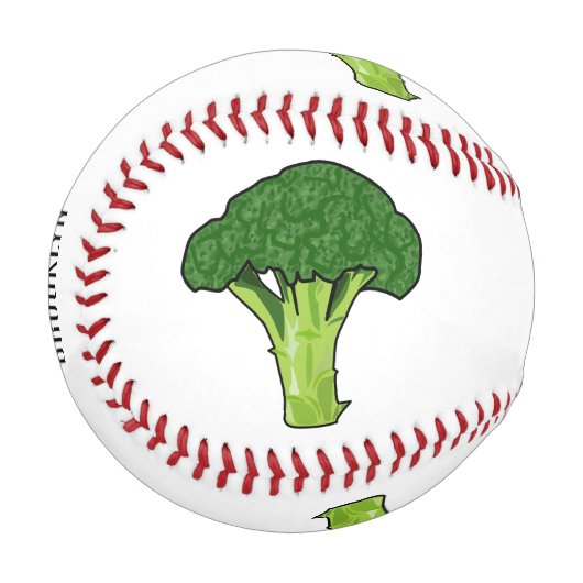 Broccoli Cartoon Illustration Baseball (Vorderseite Links)