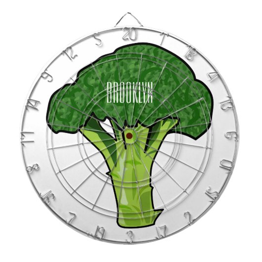 Broccoli Cartoon Illustration Dartscheibe (vorne)