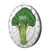 Broccoli Cartoon Illustration Dartscheibe (Vorderseite rechts)