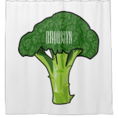 Broccoli Cartoon Illustration Duschvorhang (Vorderseite)