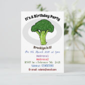 Broccoli Cartoon Illustration Einladung (Stehend Vorderseite)