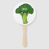 Broccoli Cartoon Illustration Fächer (Rückseite)