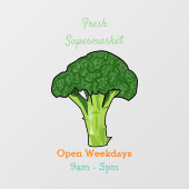 Broccoli Cartoon Illustration Fensteraufkleber (Blatt)