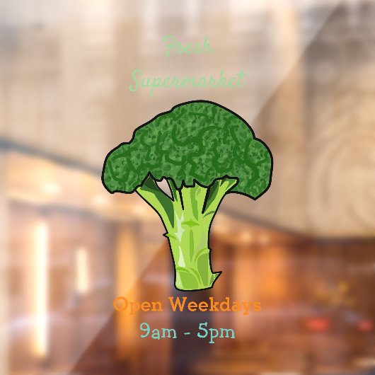 Broccoli Cartoon Illustration Fensteraufkleber (Blatt 2)