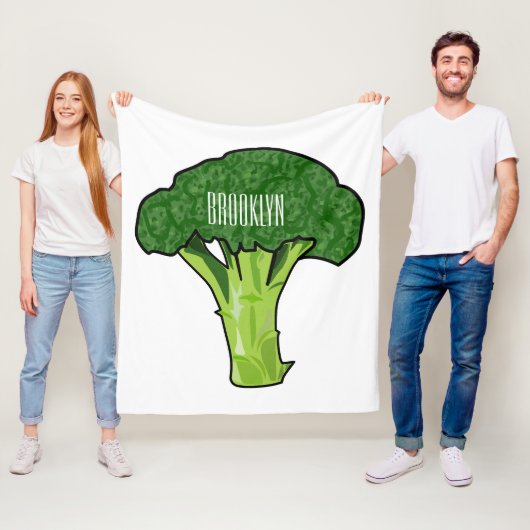 Broccoli Cartoon Illustration Fleecedecke (Beispiel)