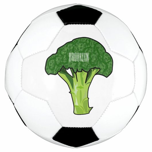 Broccoli Cartoon Illustration Fußball (Vorderseite)