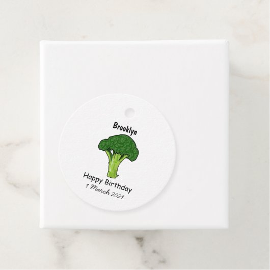 Broccoli Cartoon Illustration Geschenkanhänger (Beispiel)