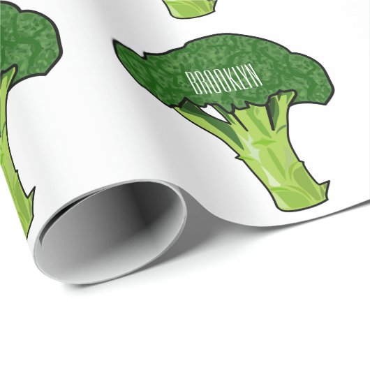 Broccoli Cartoon Illustration Geschenkpapier (Rolleneckpunkt)