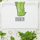 Broccoli Cartoon Illustration Geschirrtuch (Gefaltet)