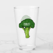 Broccoli Cartoon Illustration Glas (Vorderseite)