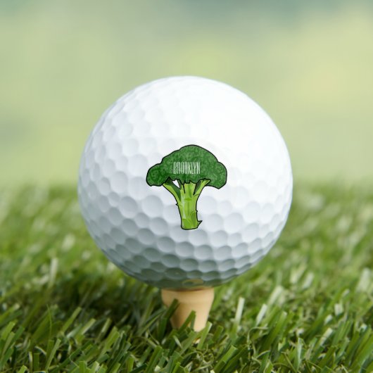 Broccoli Cartoon Illustration Golfball (Insitu T-Shirt)