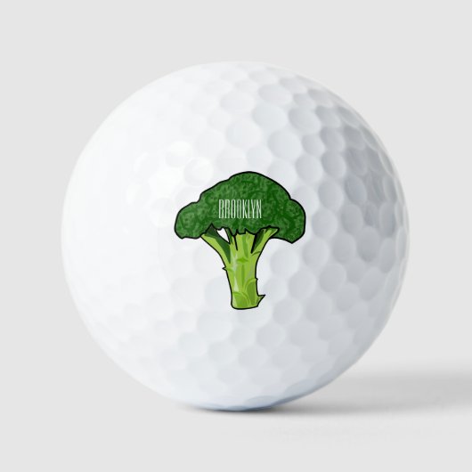 Broccoli Cartoon Illustration Golfball (Vorderseite)