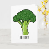 Broccoli Cartoon Illustration Karte (Gelbe Blume)