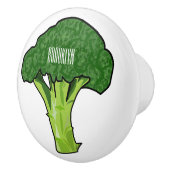 Broccoli Cartoon Illustration Keramikknauf (Rechts)