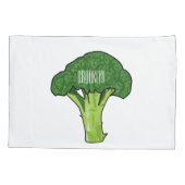 Broccoli Cartoon Illustration Kissenbezug (Rückseite)
