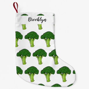Broccoli Cartoon Illustration Kleiner Weihnachtsstrumpf