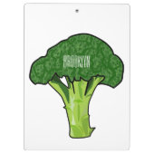 Broccoli Cartoon Illustration Klemmbrett (Rückseite)
