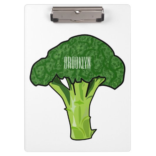 Broccoli Cartoon Illustration Klemmbrett (Vorderseite)