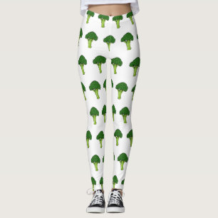 Broccoli Cartoon Illustration Leggings