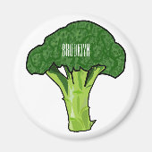 Broccoli Cartoon Illustration Magnet (Vorne)