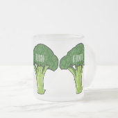 Broccoli Cartoon Illustration Mattglastasse (VorderseiteRechts)