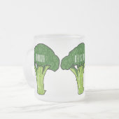 Broccoli Cartoon Illustration Mattglastasse (Vorderseite Links)